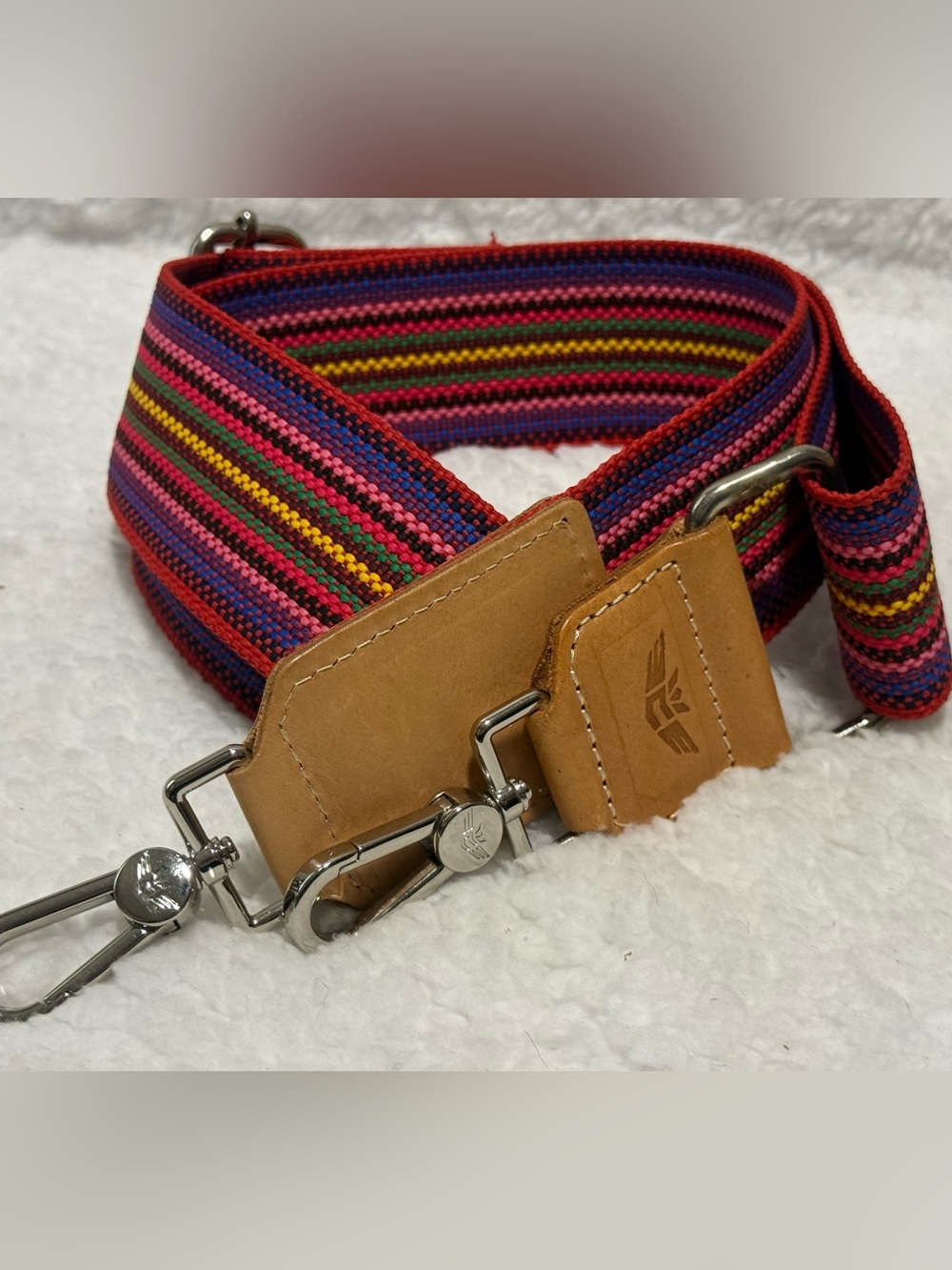 Consuela Multicolor Striped Woven Crossbody Strap